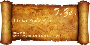 Tinka Zsófia névjegykártya